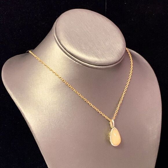 Natural Ethiopian Opal Diamond Necklace 17" 9.23 TCW Certified $5,950 114431 - Picture 6 of 10